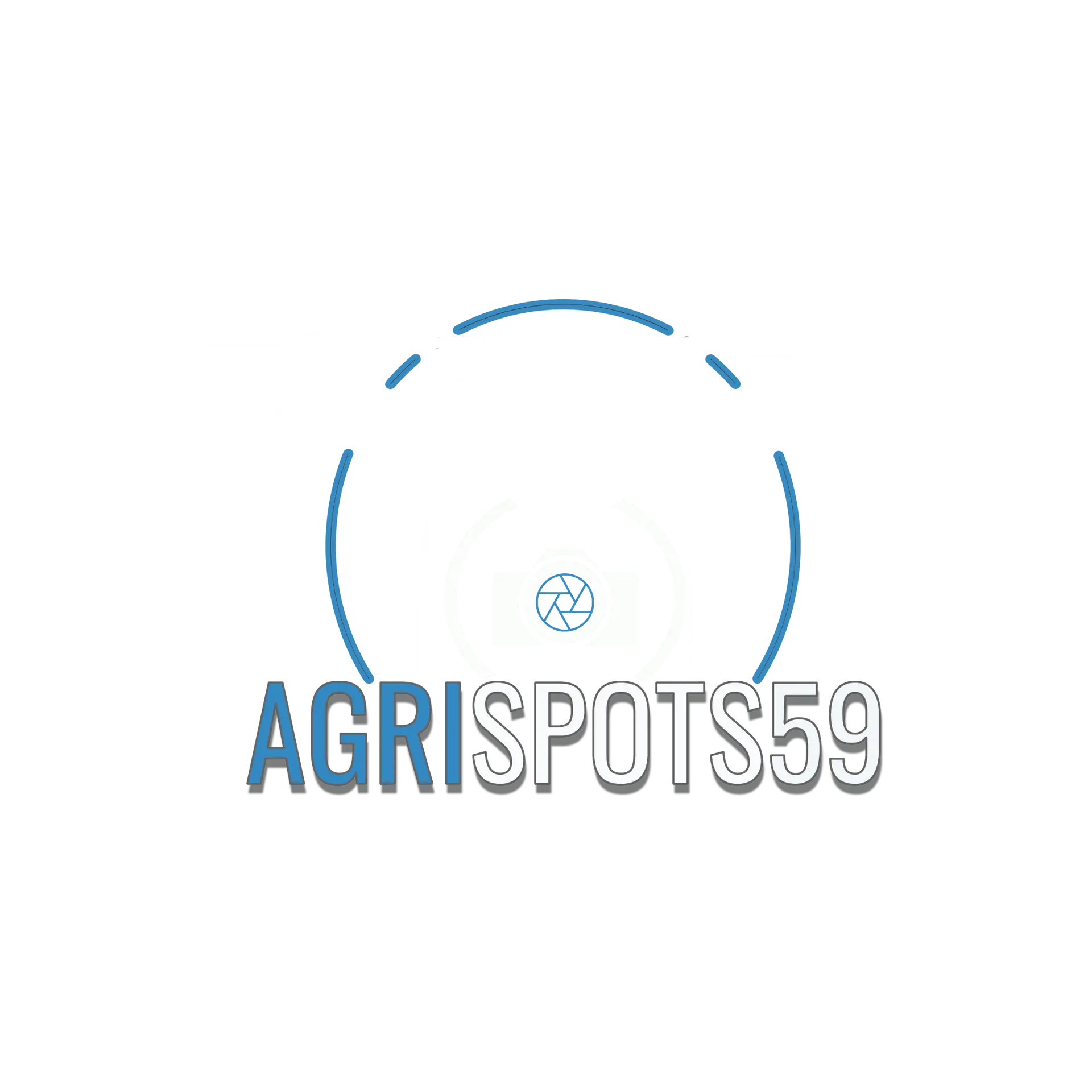 Logo Agrispots59 blanc pour la page d'accueil